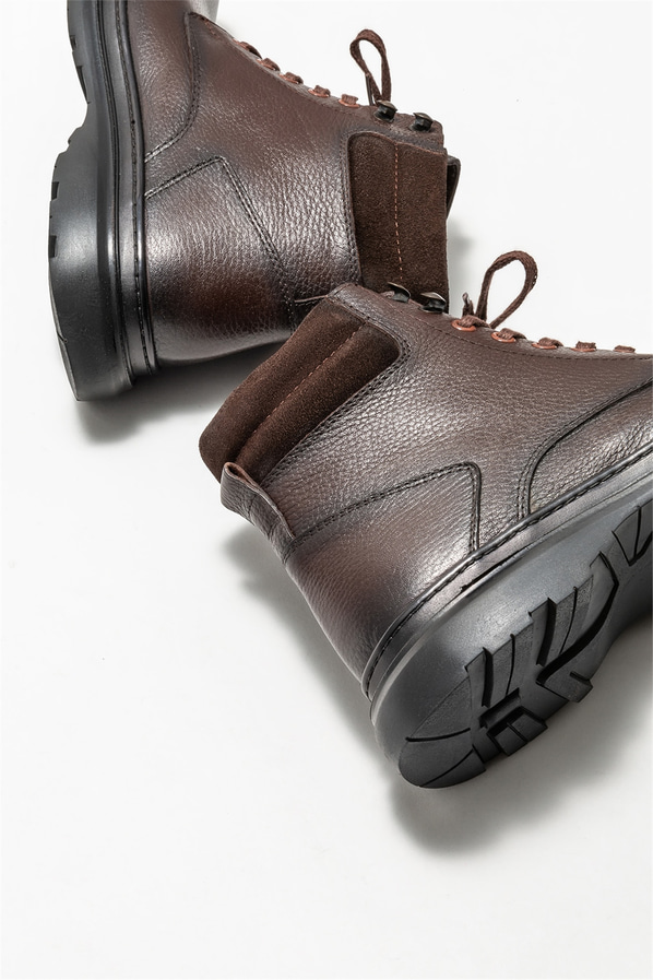 Kahve deri erkek günlük bot, günlük kullanım için - Elle Shoes