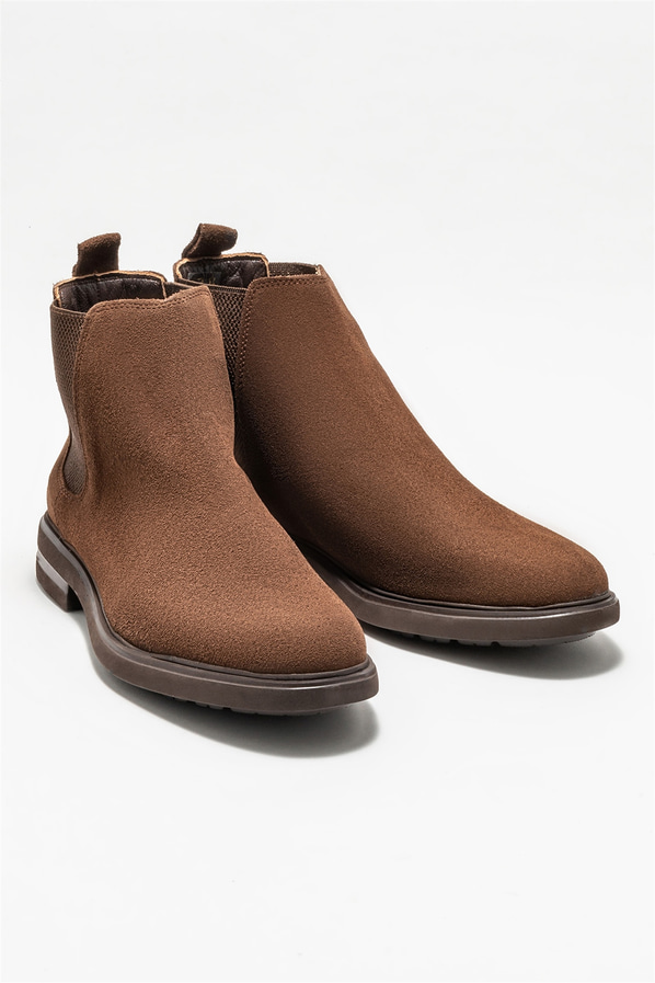 Kahve deri erkek günlük bot, günlük kullanım için - Elle Shoes