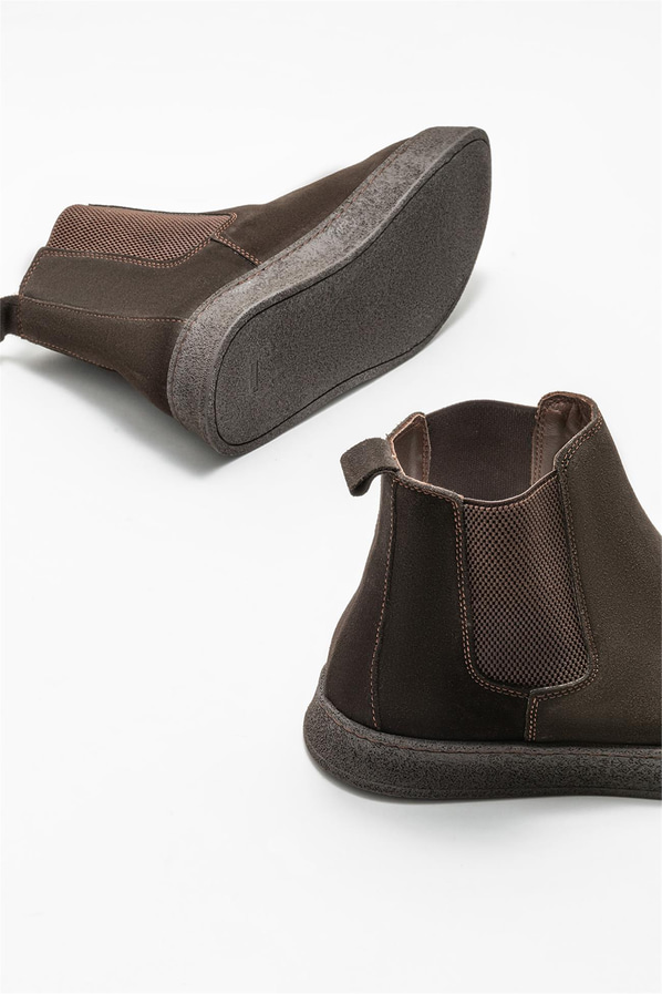 Kahve deri erkek günlük bot, günlük kullanım için - Elle Shoes