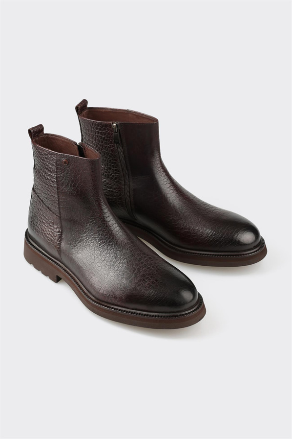 Kahve deri erkek günlük bot, rahat kullanım için - Elle Shoes