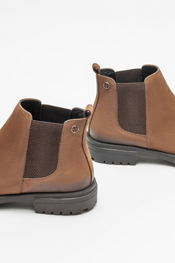 Kahve deri erkek günlük bot, günlük kullanım için - Elle Shoes