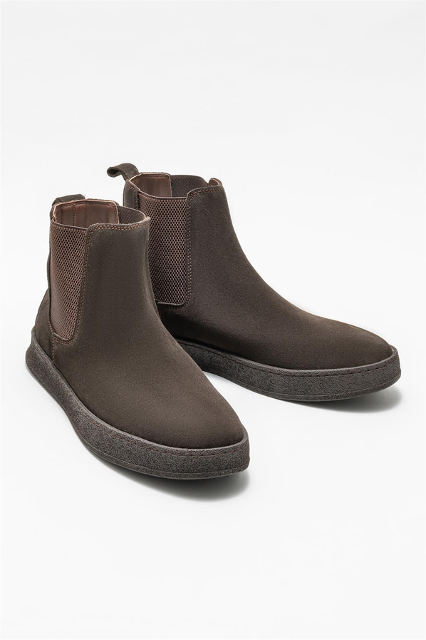 Kahve deri erkek günlük bot, günlük kullanım için - Elle Shoes