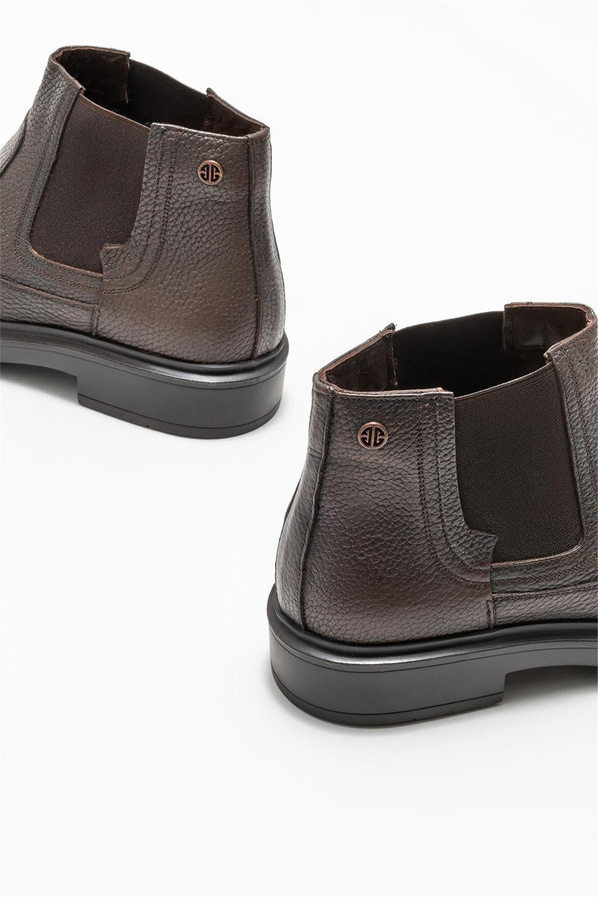 Kahve deri erkek günlük bot, günlük kullanım için - Elle Shoes