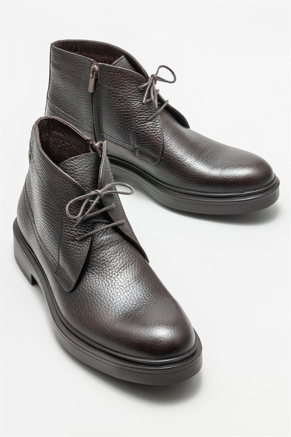 Kahve deri erkek günlük bot, günlük kullanım için - Elle Shoes