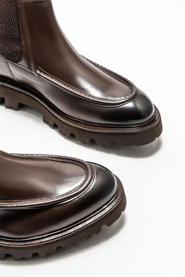 Kahve deri erkek günlük bot, günlük kullanım için - Elle Shoes