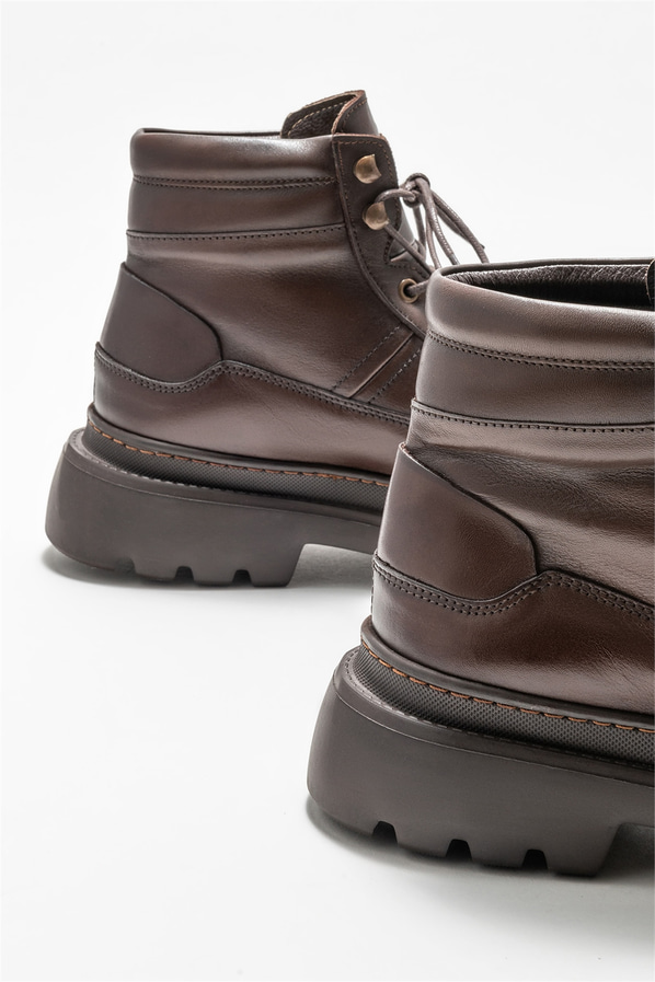 Kahve deri erkek günlük bot, günlük kullanım için - Elle Shoes