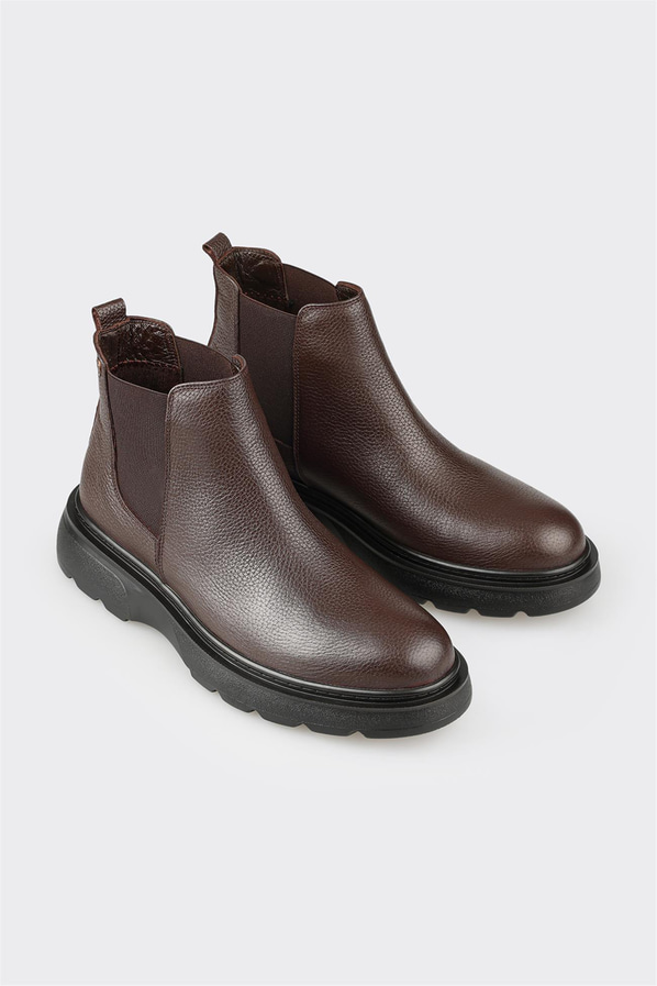Kahve deri erkek günlük bot, rahat kullanım için - Elle Shoes