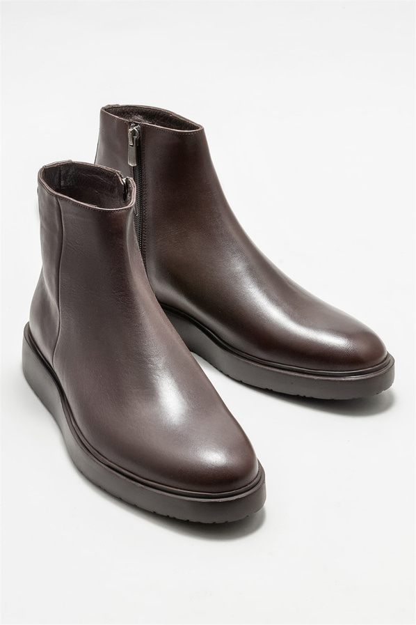Kahve deri erkek günlük bot, günlük kullanım için - Elle Shoes