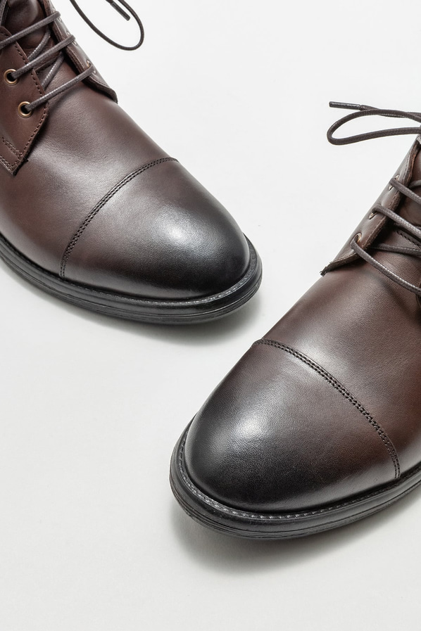 Kahve deri erkek günlük bot, günlük kullanım için - Elle Shoes