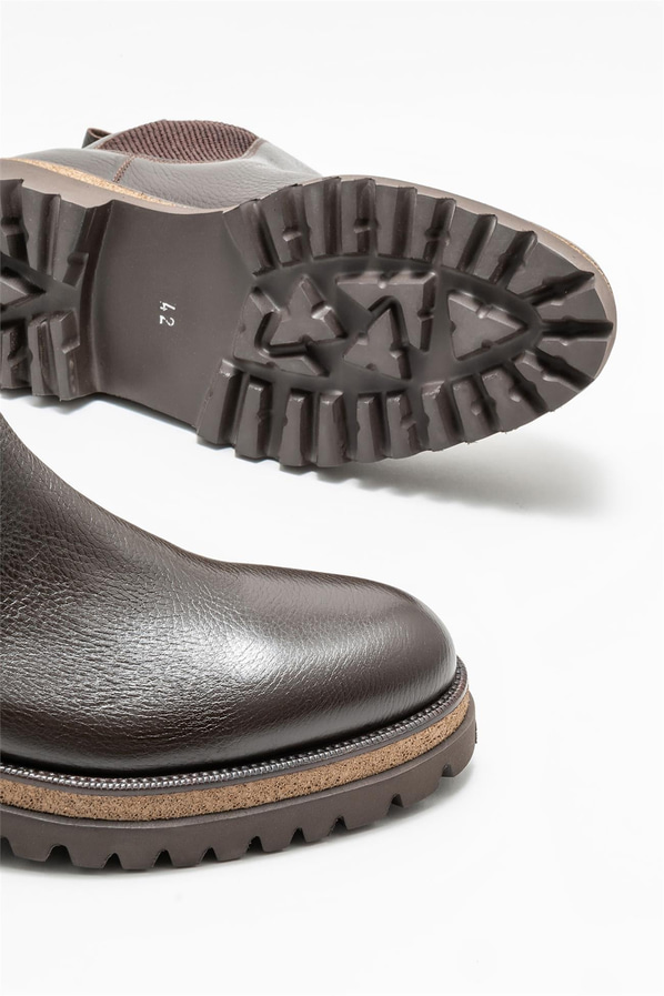 Kahve deri erkek günlük bot, günlük kullanım için - Elle Shoes