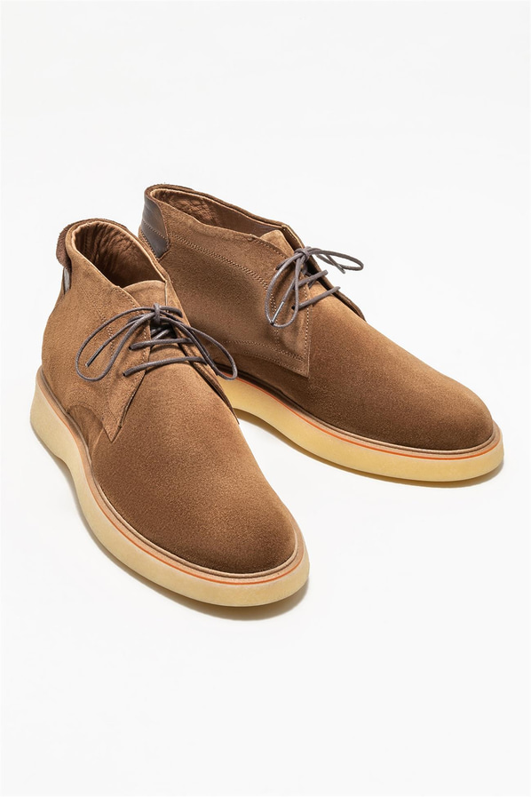 Kahve deri erkek günlük bot, günlük kullanım için - Elle Shoes