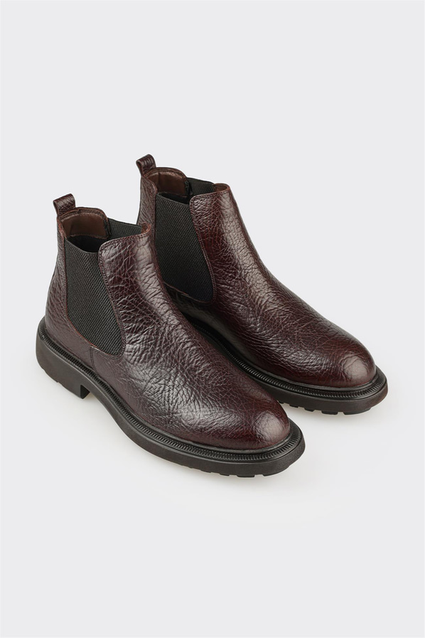 Kahve Deri Erkek Günlük Bot