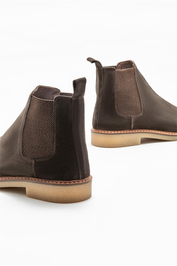 Kahve deri erkek günlük bot, günlük kullanım için - Elle Shoes