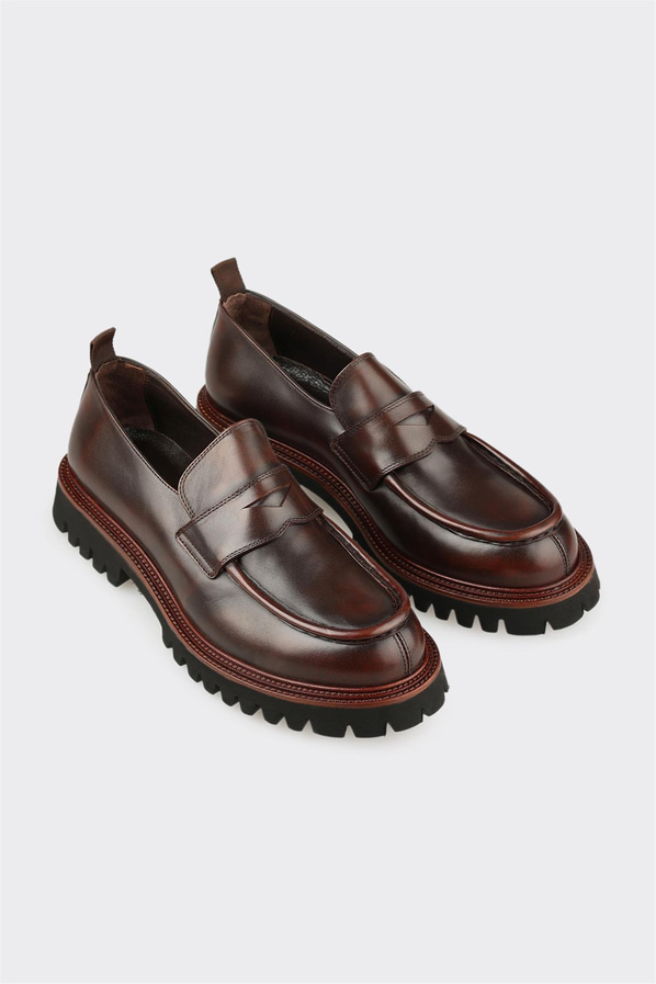 Kahve Deri Erkek Günlük Loafer
