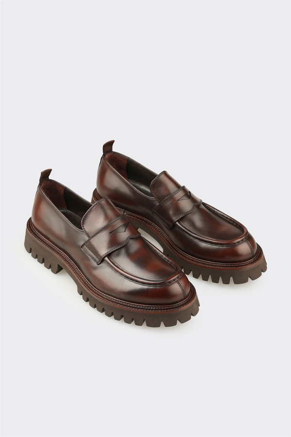 Kahve Deri Erkek Günlük Loafer