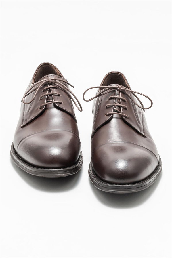 Kahve deri erkek klasik ayakkabı - Elle Shoes