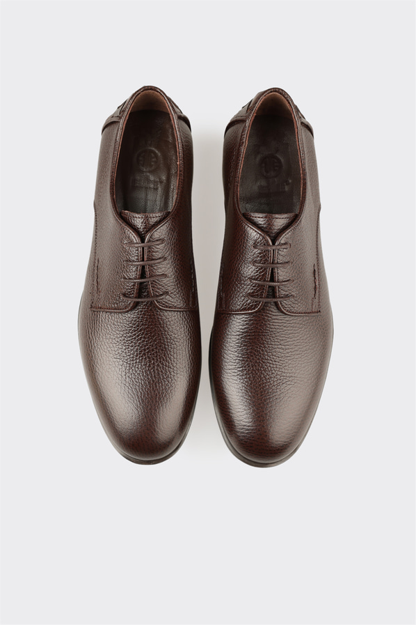 Kahve deri erkek klasik ayakkabı - Elle Shoes