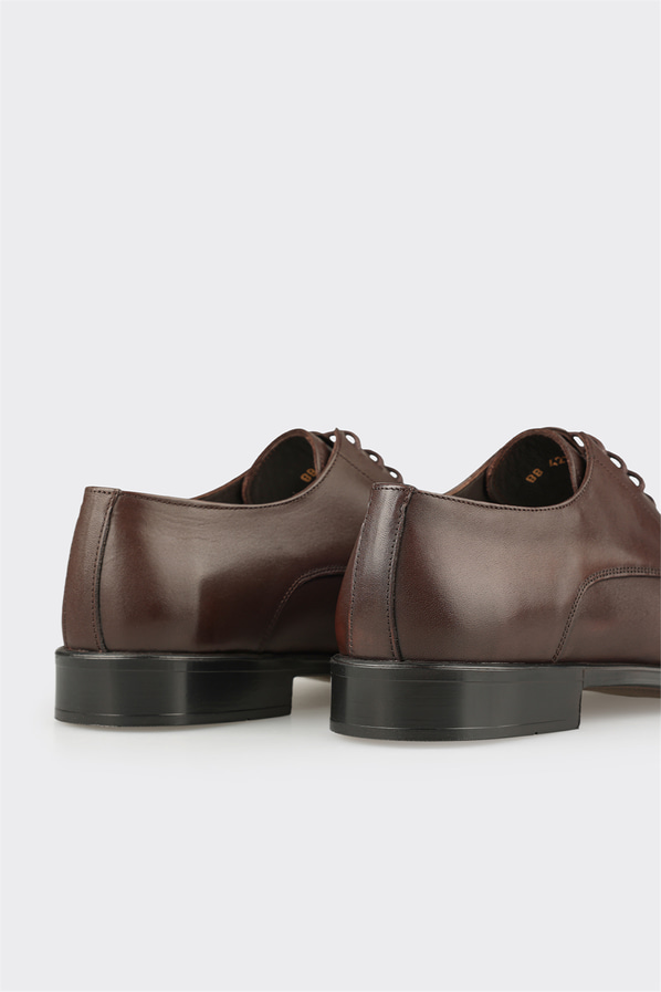 Kahve deri erkek klasik ayakkabı - Elle Shoes