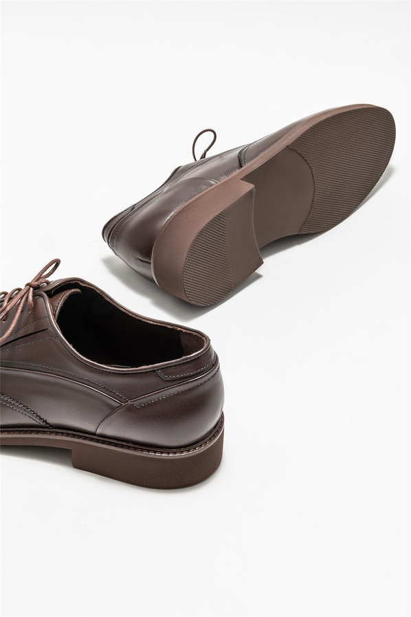 Kahve deri erkek klasik ayakkabı - Elle Shoes