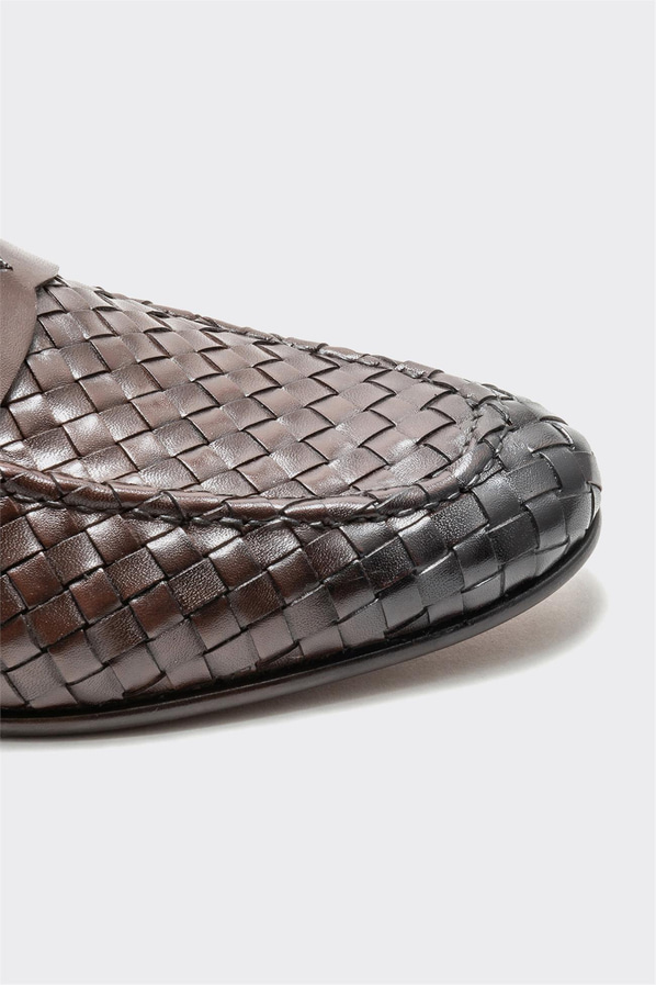 Kahve deri erkek klasik ayakkabı - Elle Shoes
