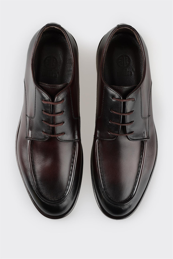Kahve deri erkek klasik ayakkabı - Elle Shoes