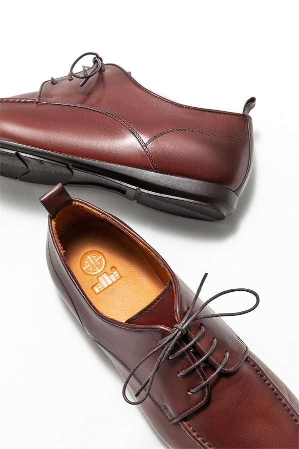 Kahve deri erkek klasik ayakkabı - Elle Shoes