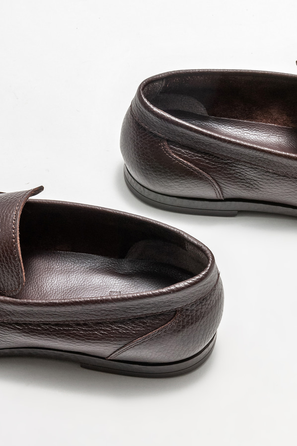 Kahve deri erkek klasik ayakkabı - Elle Shoes