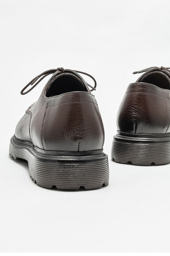 Kahve deri erkek klasik ayakkabı - Elle Shoes