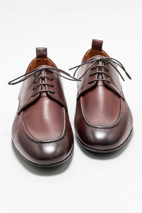 Kahve deri erkek klasik ayakkabı - Elle Shoes