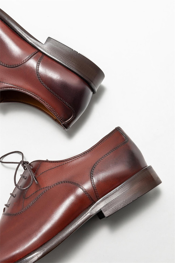 Kahve deri erkek klasik ayakkabı - Elle Shoes