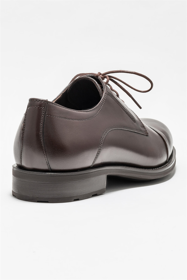 Kahve deri erkek klasik ayakkabı - Elle Shoes
