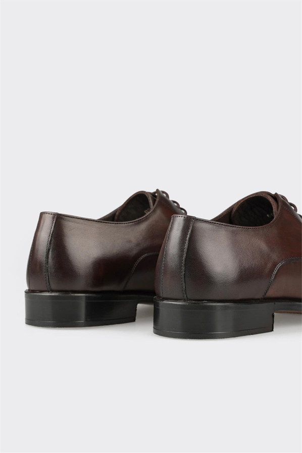 Kahve deri erkek klasik ayakkabı - Elle Shoes