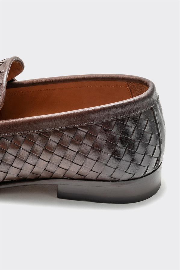 Kahve deri erkek klasik ayakkabı - Elle Shoes