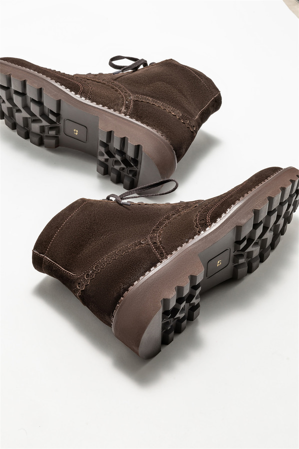 Kahve deri erkek klasik bot - Elle Shoes