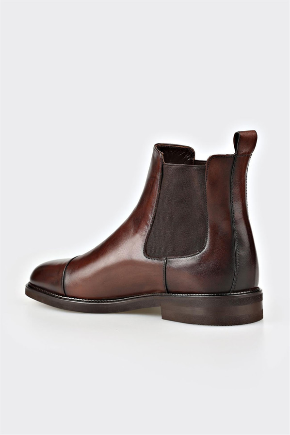 Kahve deri erkek klasik bot - Elle Shoes