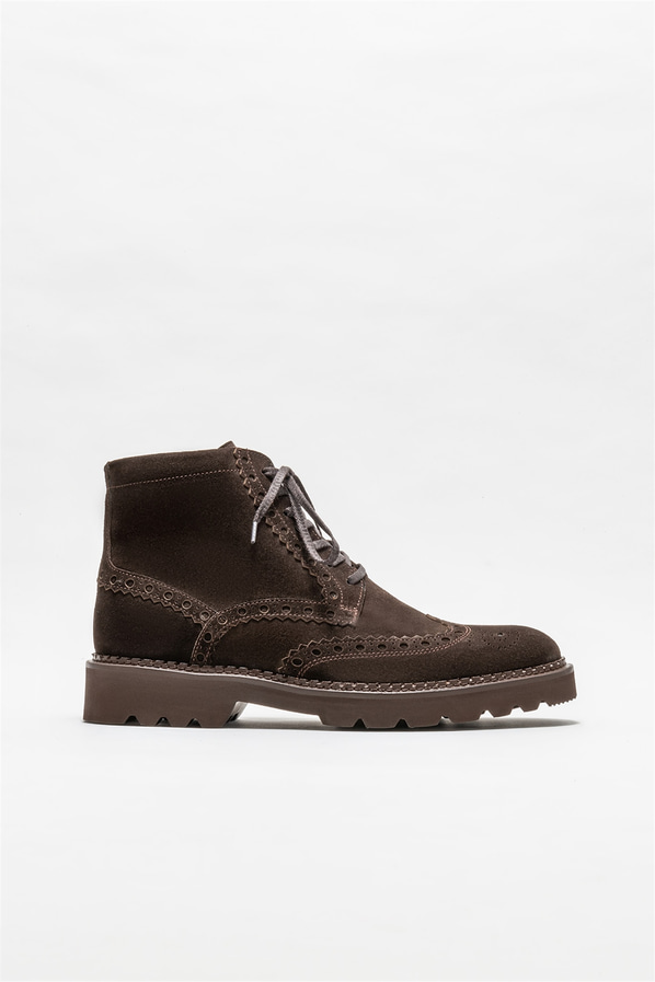 Kahve deri erkek klasik bot - Elle Shoes