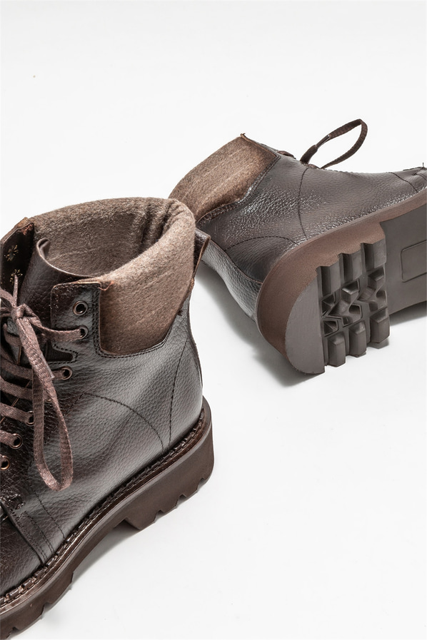 Kahve deri erkek klasik bot - Elle Shoes