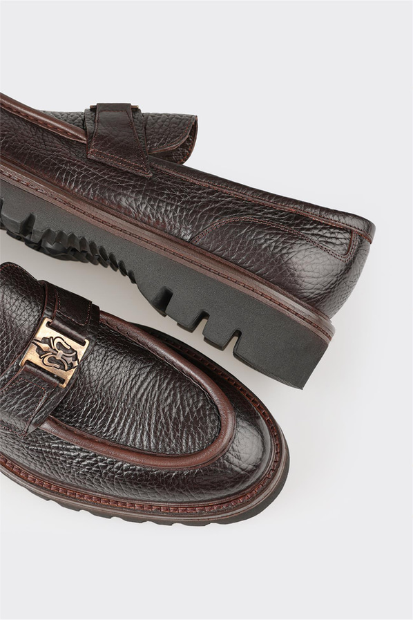 Kahve Deri Erkek Klasik Loafer
