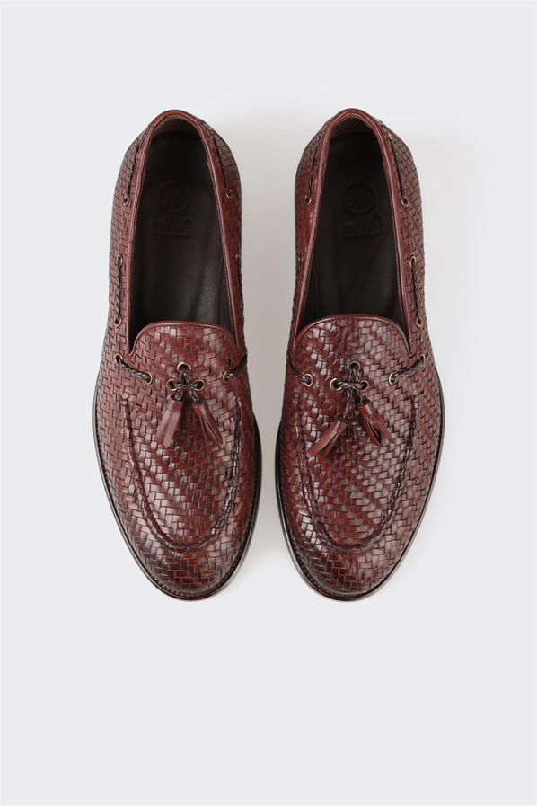 Kahve deri erkek loafer - Elle Shoes