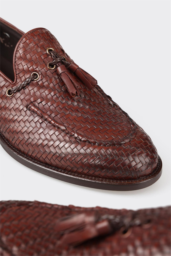 Kahve deri erkek loafer - Elle Shoes