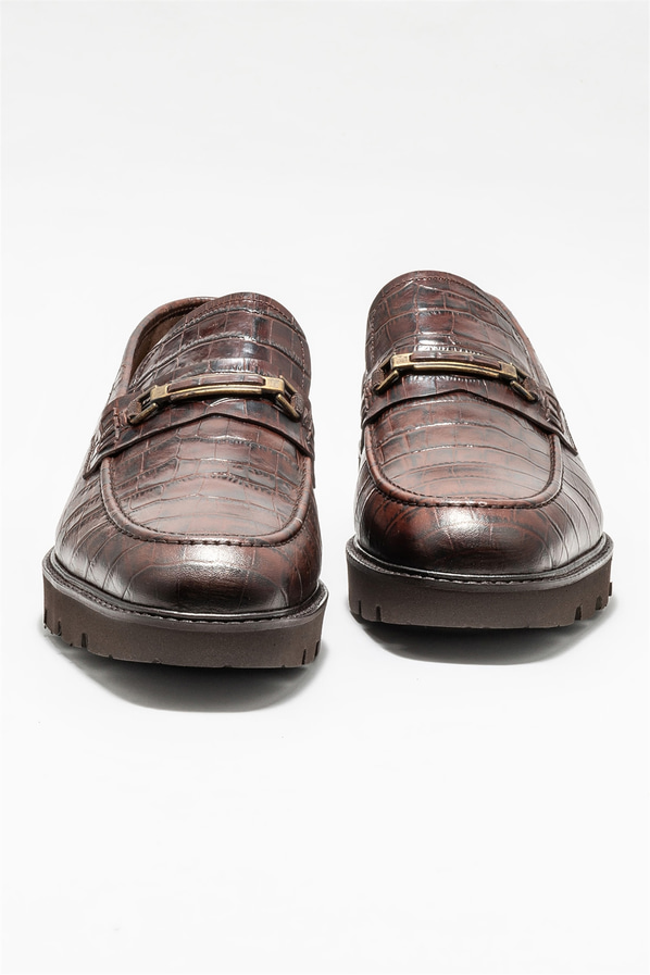 Kahve deri erkek loafer - Elle Shoes