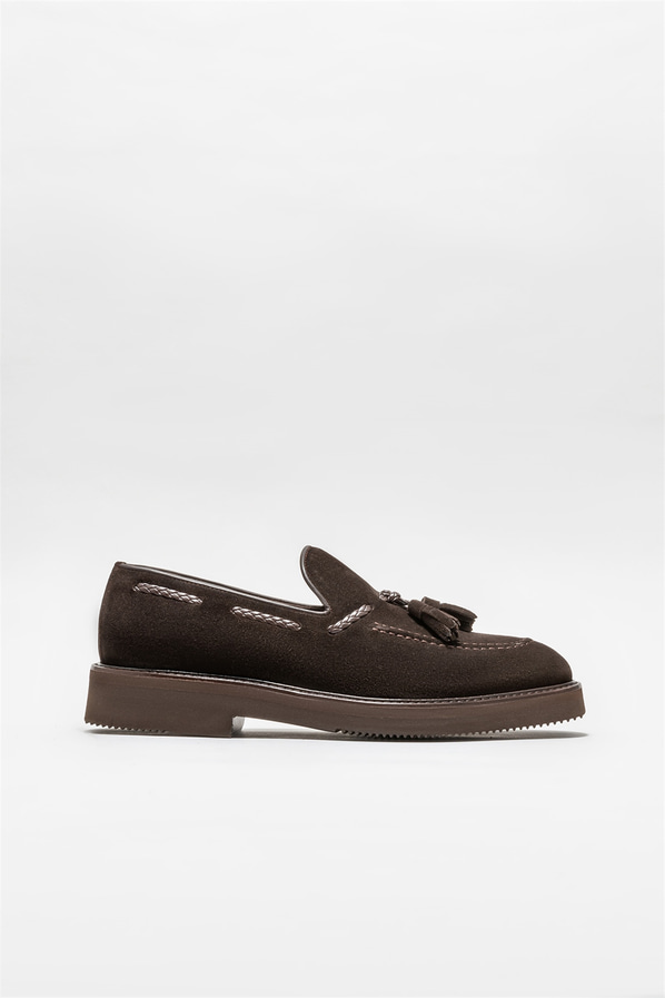 Kahve deri erkek loafer - Elle Shoes