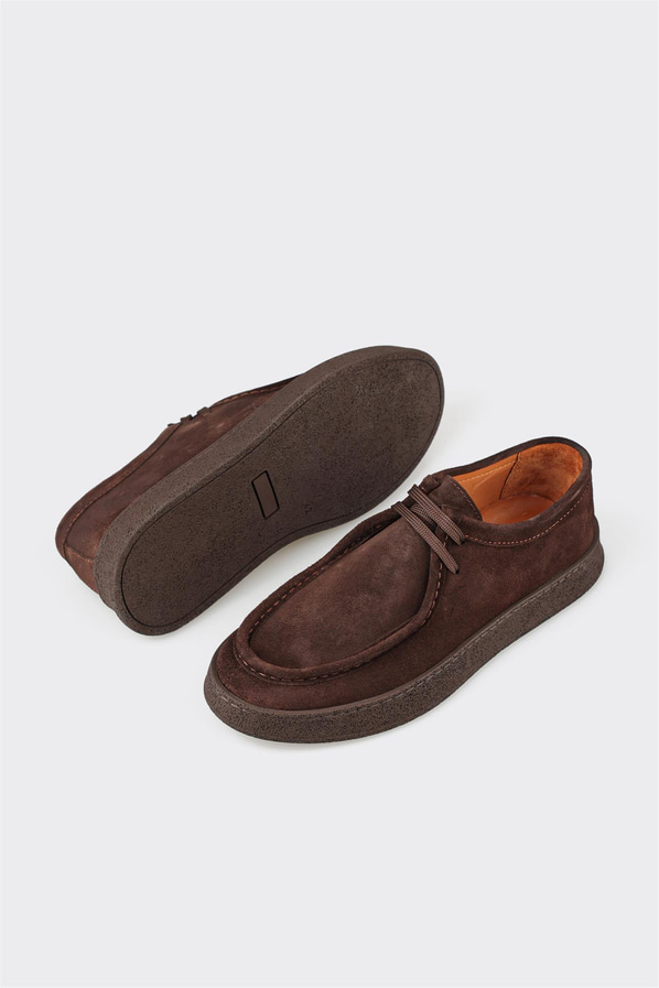 Kahve deri erkek spor ayakkabı - Elle Shoes