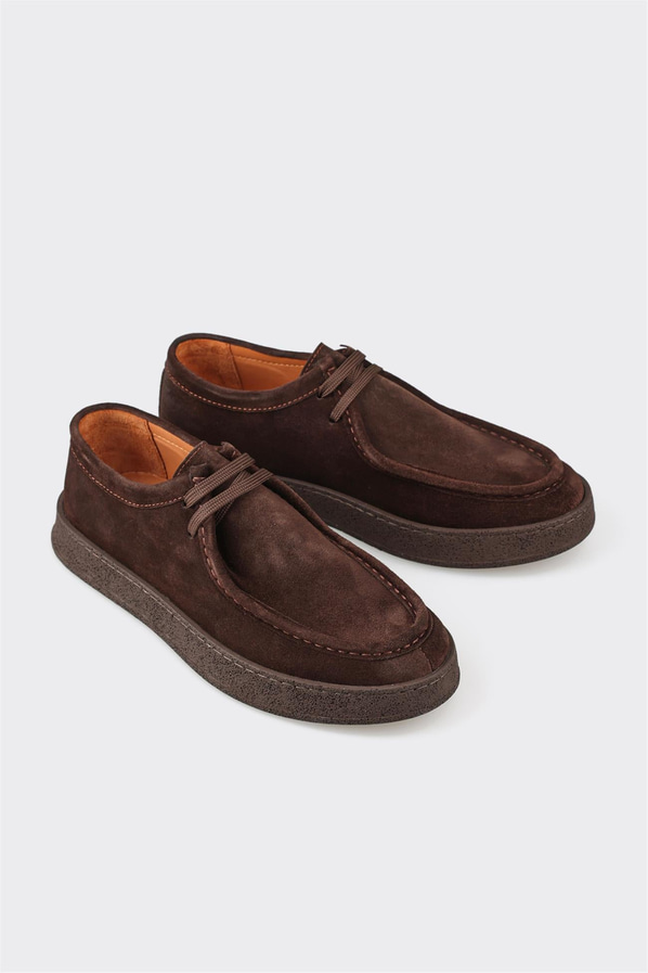 Kahve deri erkek spor ayakkabı - Elle Shoes