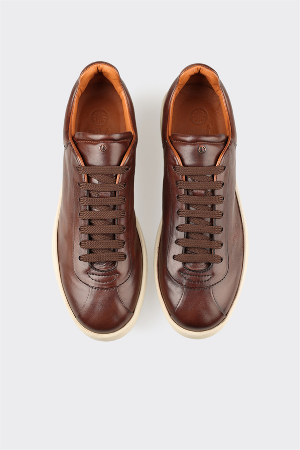 Kahve deri erkek spor ayakkabı - Elle Shoes