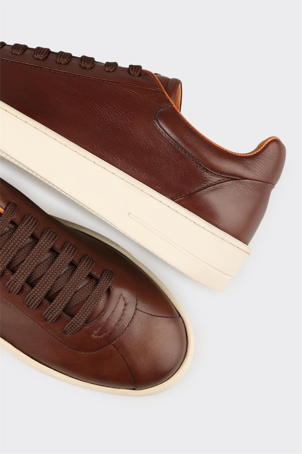 Kahve Deri Erkek Spor Ayakkabı