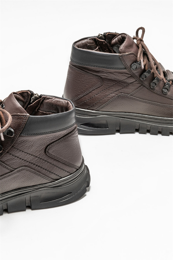 Kahve deri erkek bot - Elle Shoes