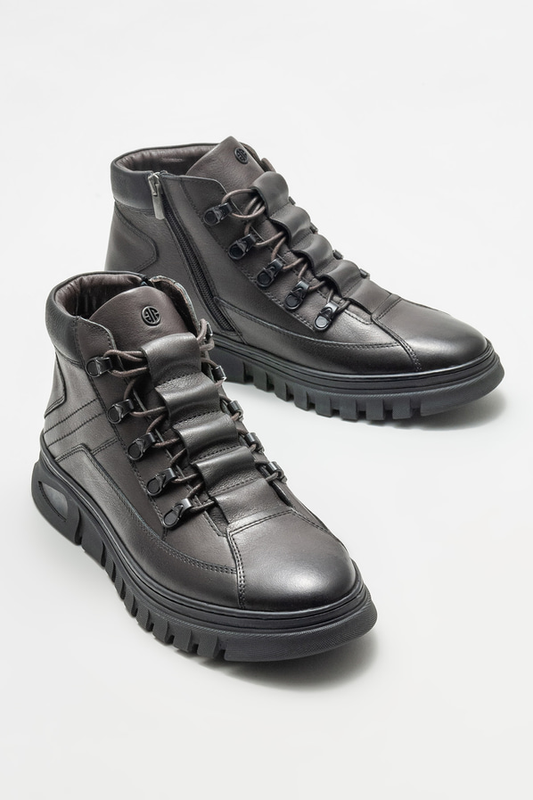 Kahve deri erkek bot - Elle Shoes