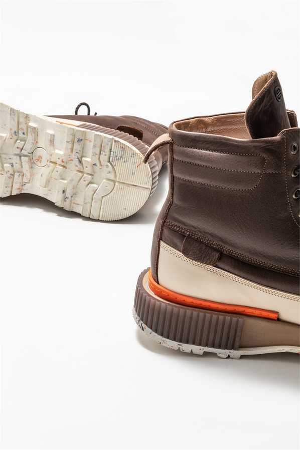 Kahve deri erkek bot - Elle Shoes