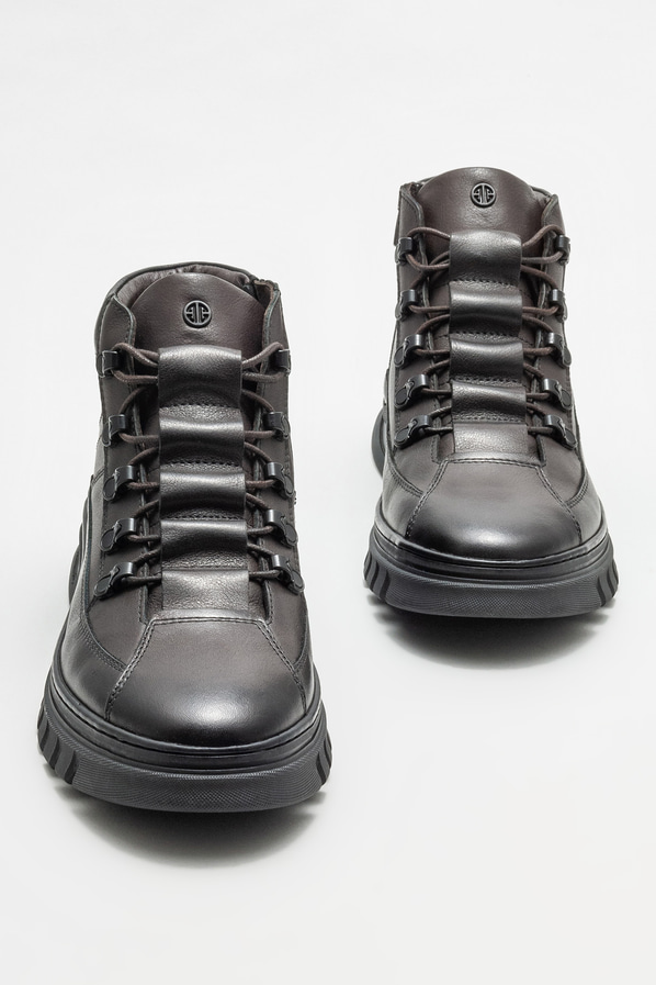 Kahve deri erkek bot - Elle Shoes